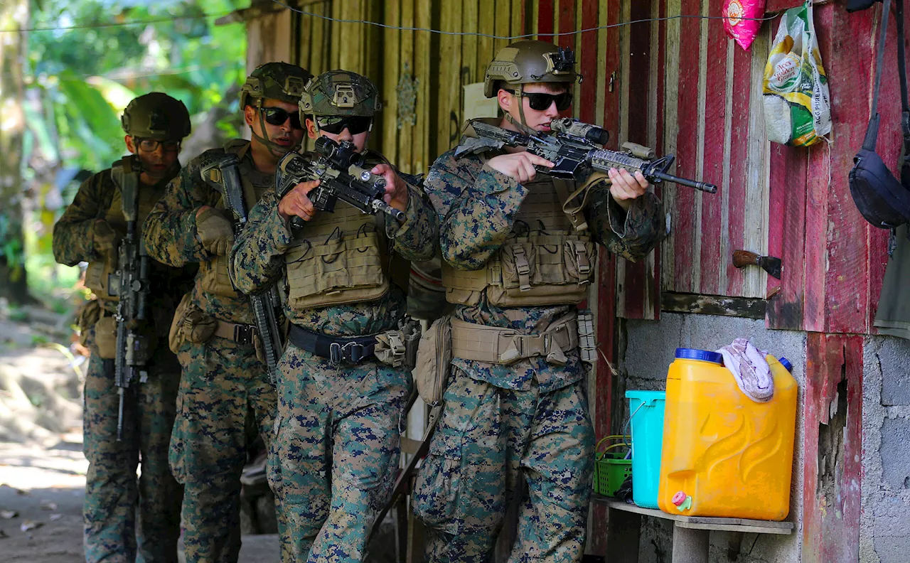 US, Filipino marines take part in military exercises in Camp Abubakar