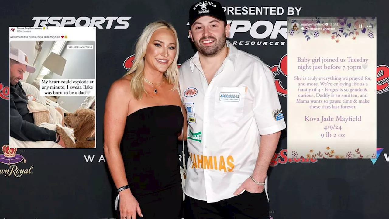 NFL-Stars auf Social Media: Baker Mayfield teilt sein Baby-Glück