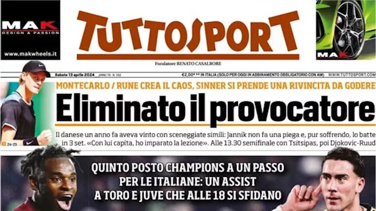 'Derby per l'Europa': Tuttosport in prima pagina sul peso di Torino-Juventus