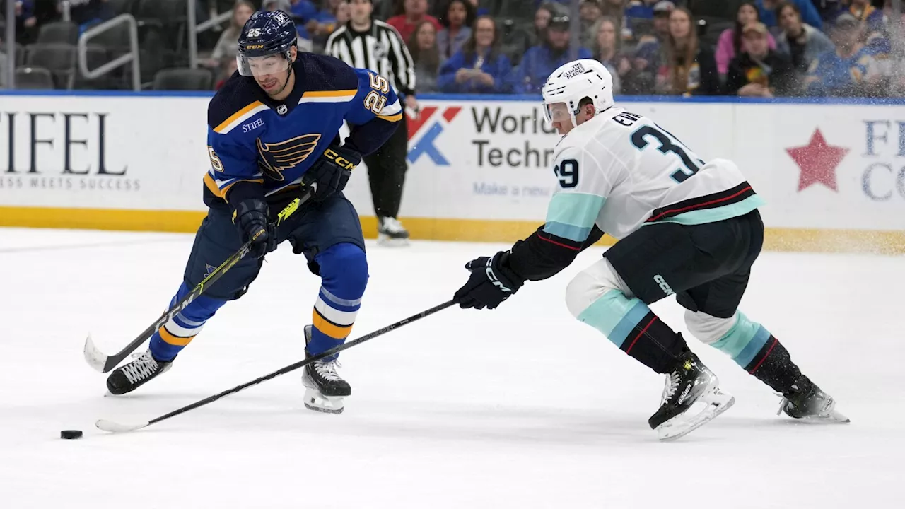 Kyrou, Schenn and Walker score in 3rd period, send Blues past Kraken 4-1