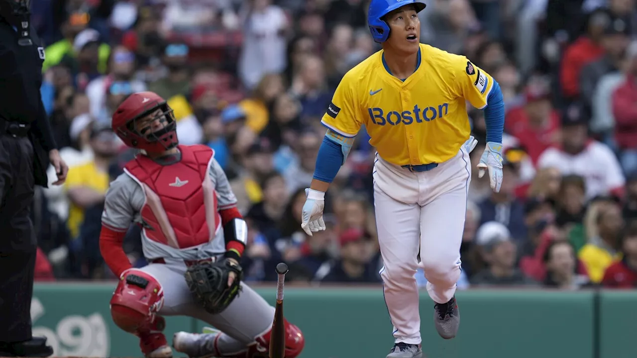 Masataka Yoshida hits 1 of 3 homers for the Red Sox, who beat Angels 5-4