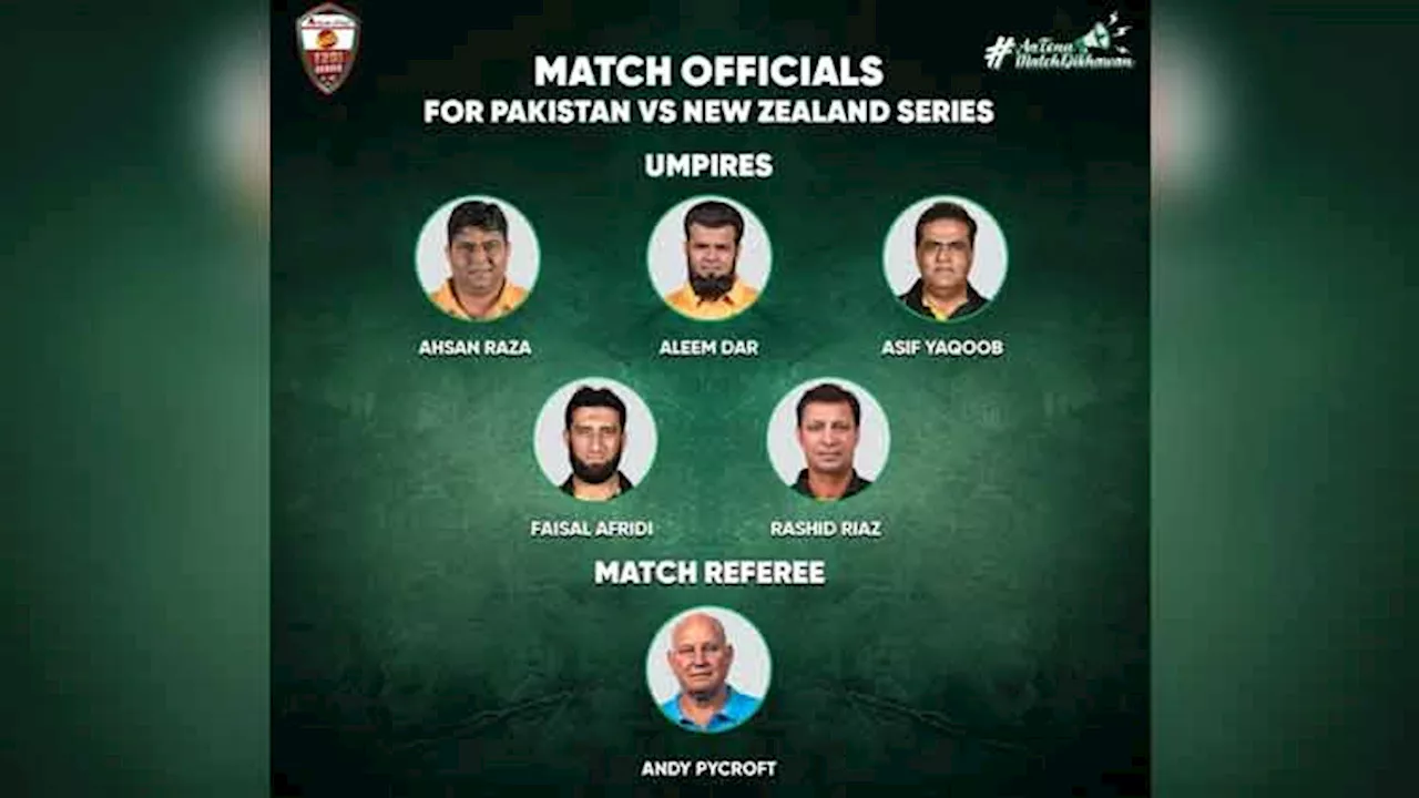 Match officials announced for Pakistan vs New Zealand T20I series