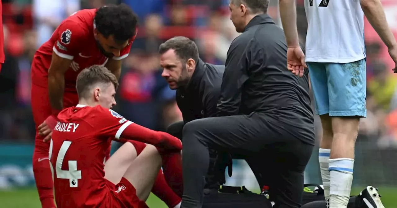 Liverpool suffer fresh injury blow as Conor Bradley forced off against Palace