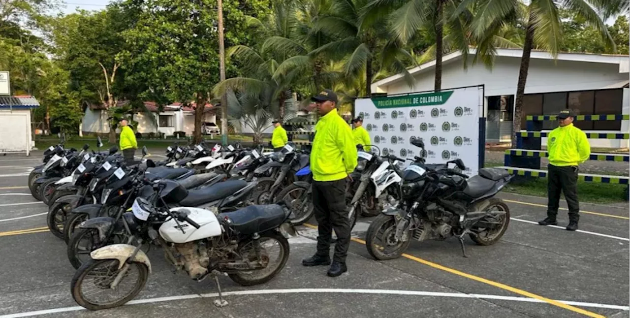 Recuperan en Urabá 20 motos hurtadas en zonas de Antioquia