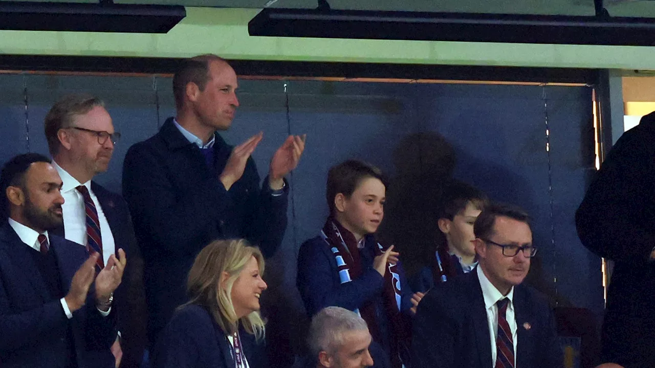 Prince William and Prince George Attend Aston Villa Soccer Game