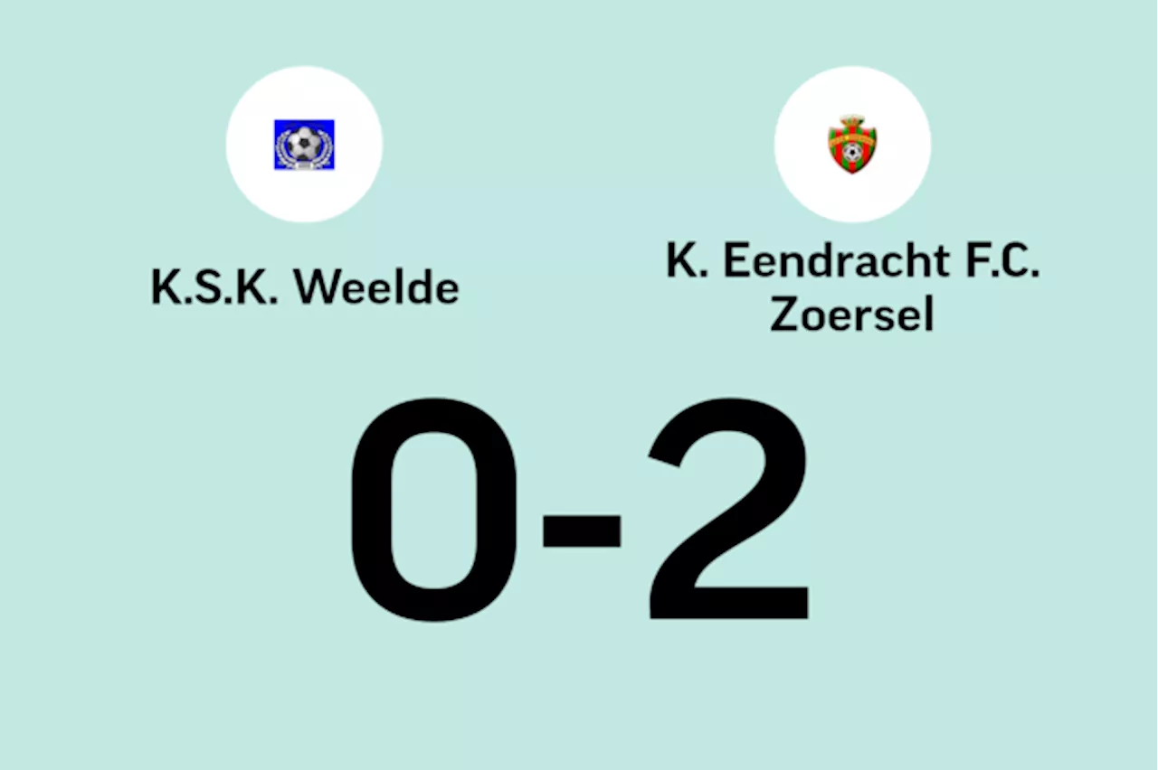 Weelde verliest van Zoersel met 0-2