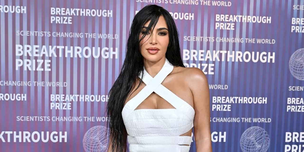 Kim Kardashian’s White Leather Gown Is Full of Sexy Cutouts