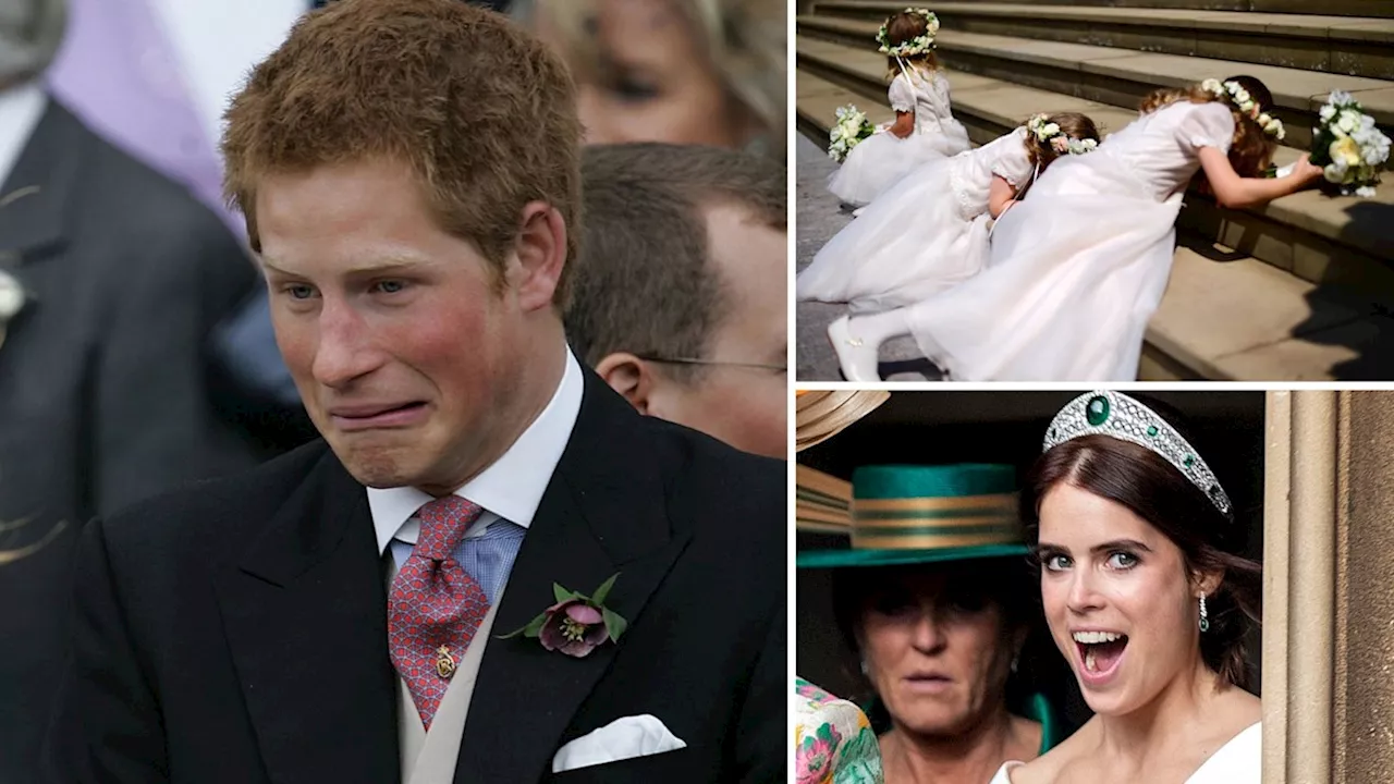 Hilarious royal wedding photos! When Princess Charlotte, Prince Harry & more were caught off guard