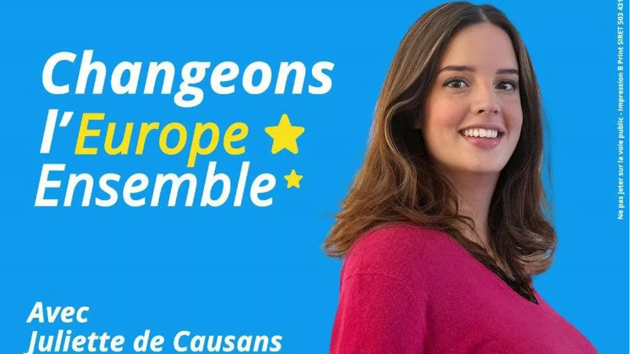 Élections européennes : l’affiche retouchée de Juliette de Causans épinglée, la candidate assume