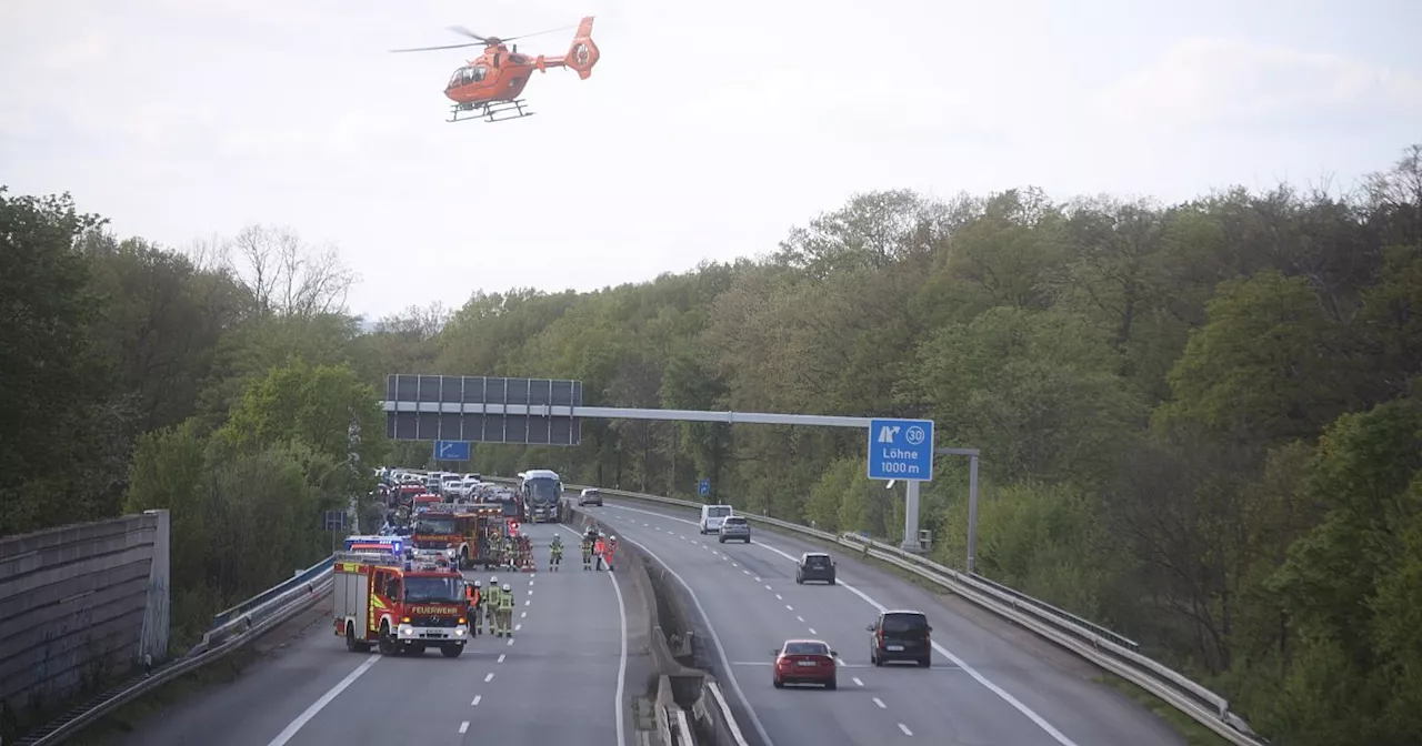 Schwerer Verkehrsunfall auf der A30 in Löhne