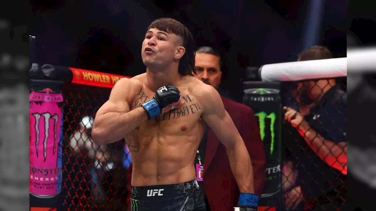 UFC 300: Diego Lopes atropela Sodiq Yusuff no primeiro round e pede o cinturão