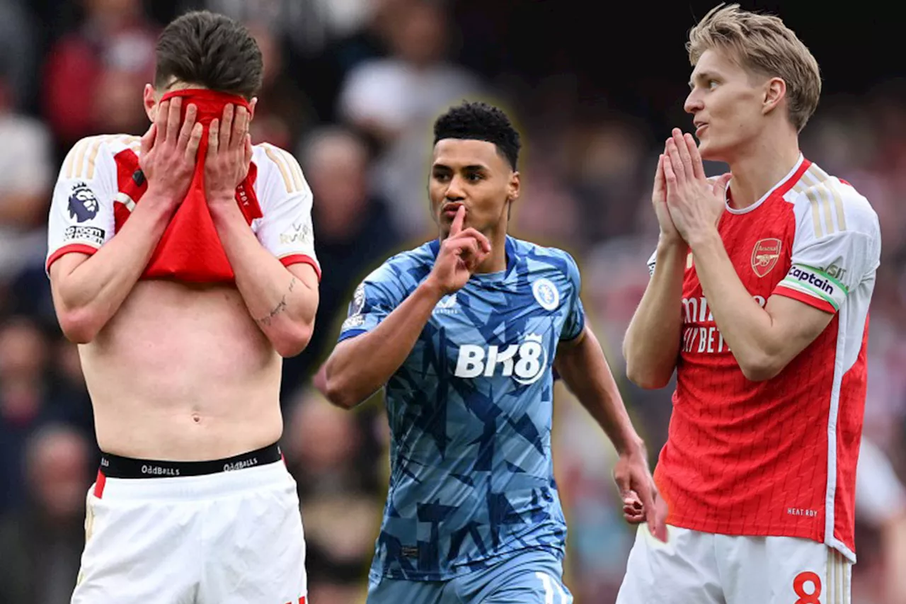 Arsenal suffer major title blow as two late Aston Villa goals down Gunners...