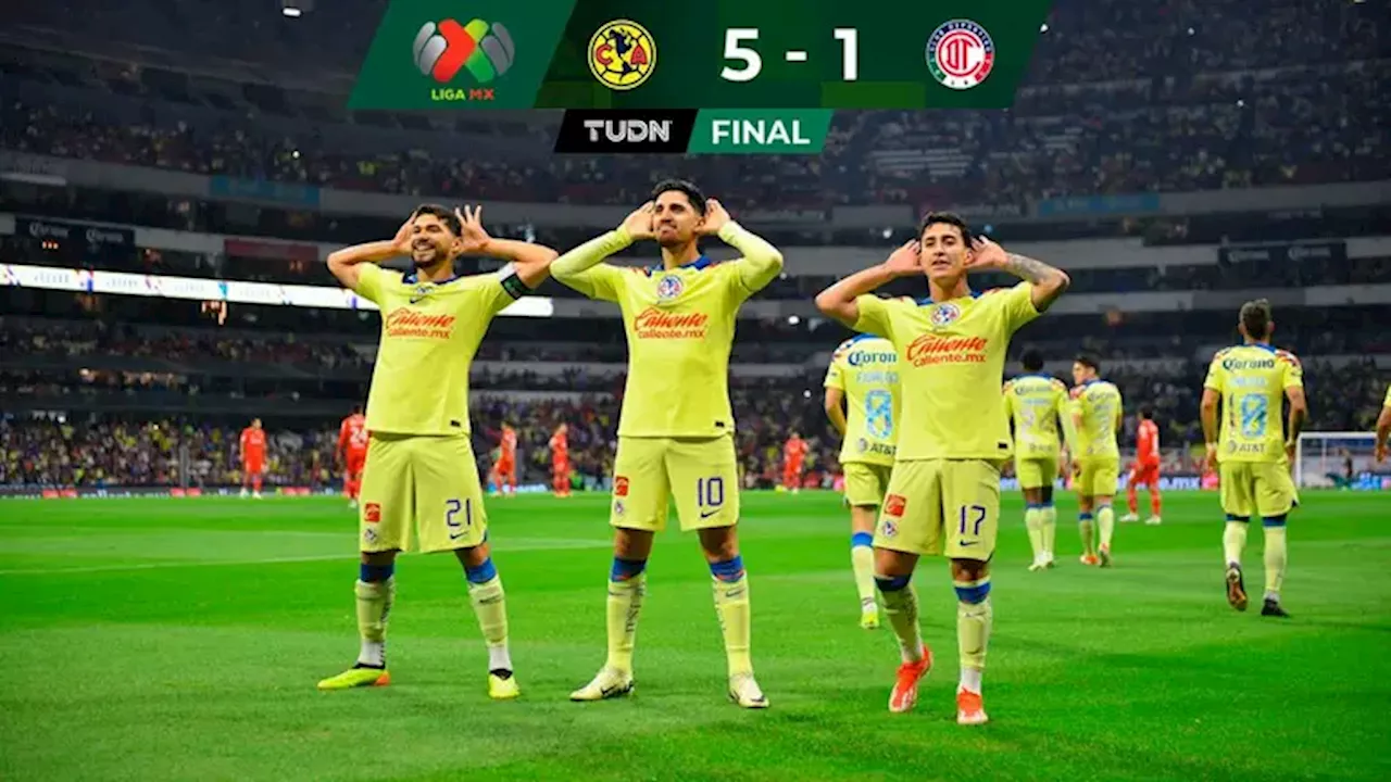 América vs. Toluca: goles resultado resumen del partido Jornada 15 Clausura 2024 Liga MX