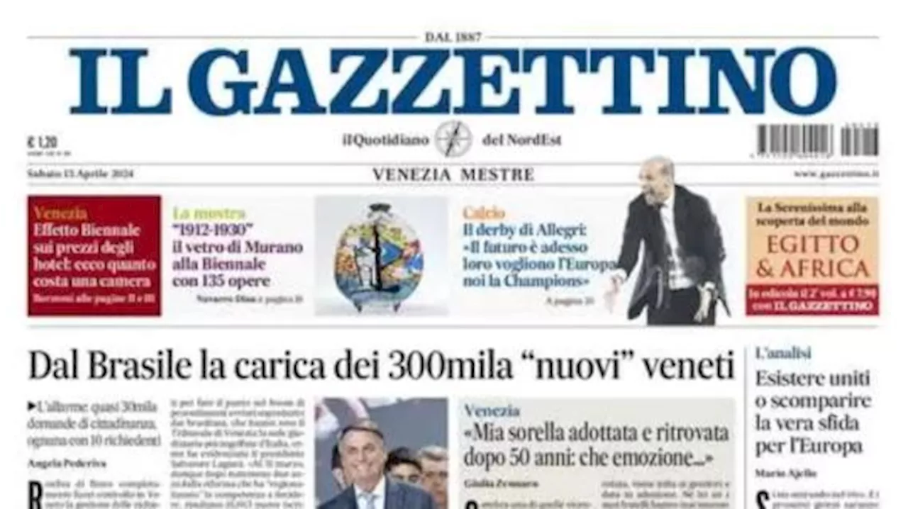 Il Gazzettino: 'La Juve frena nel derby ma il Bologna non ne approfitta'