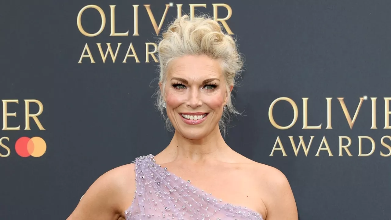 Hannah Waddingham shines in sparkling lilac gown