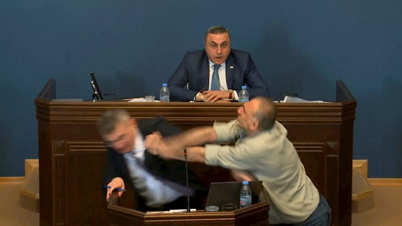 Georgian Lawmakers Clash in Parliament over Controversial 'Foreign Agents' Bill