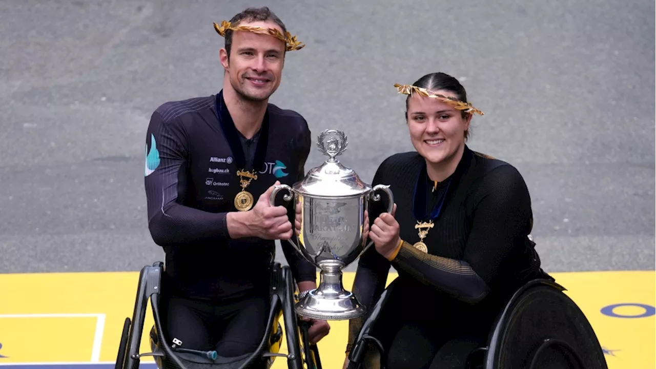 Athlete wins 7th Boston Marathon wheelchair title, Rainbow-Cooper wins her 1st women's crown