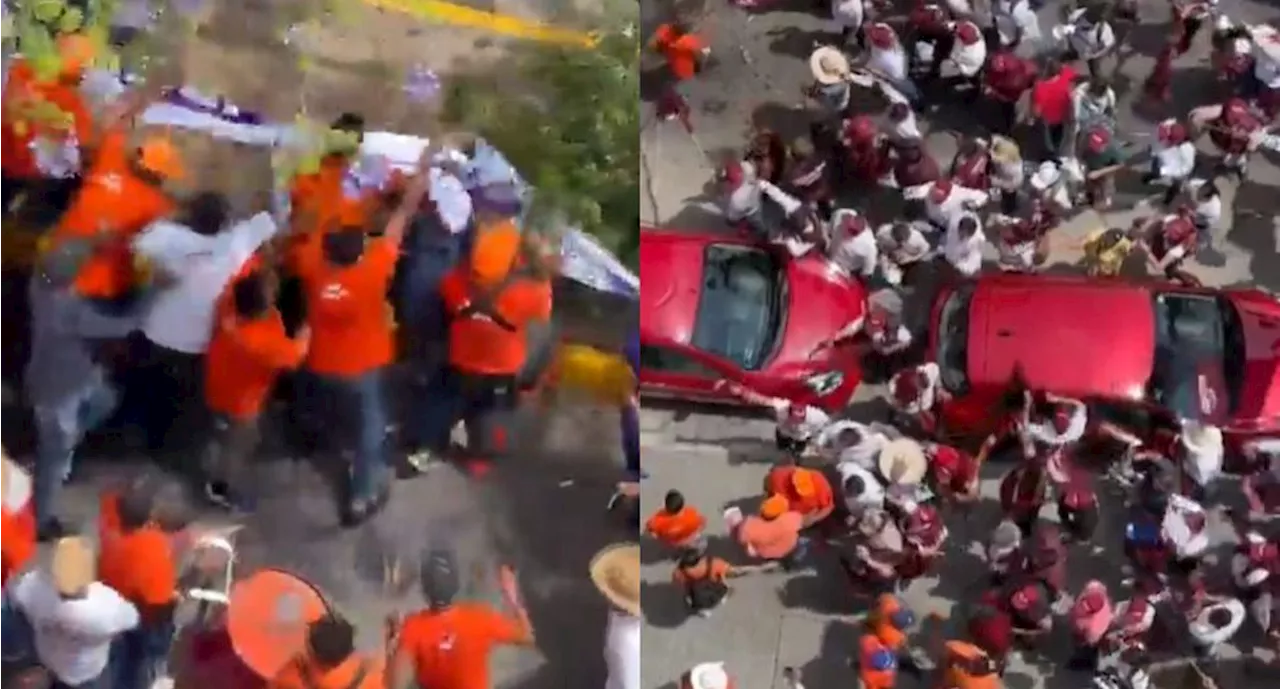 VIDEO: Militantes de MC y Morena pelean durante debate de candidatos en Guadalajara