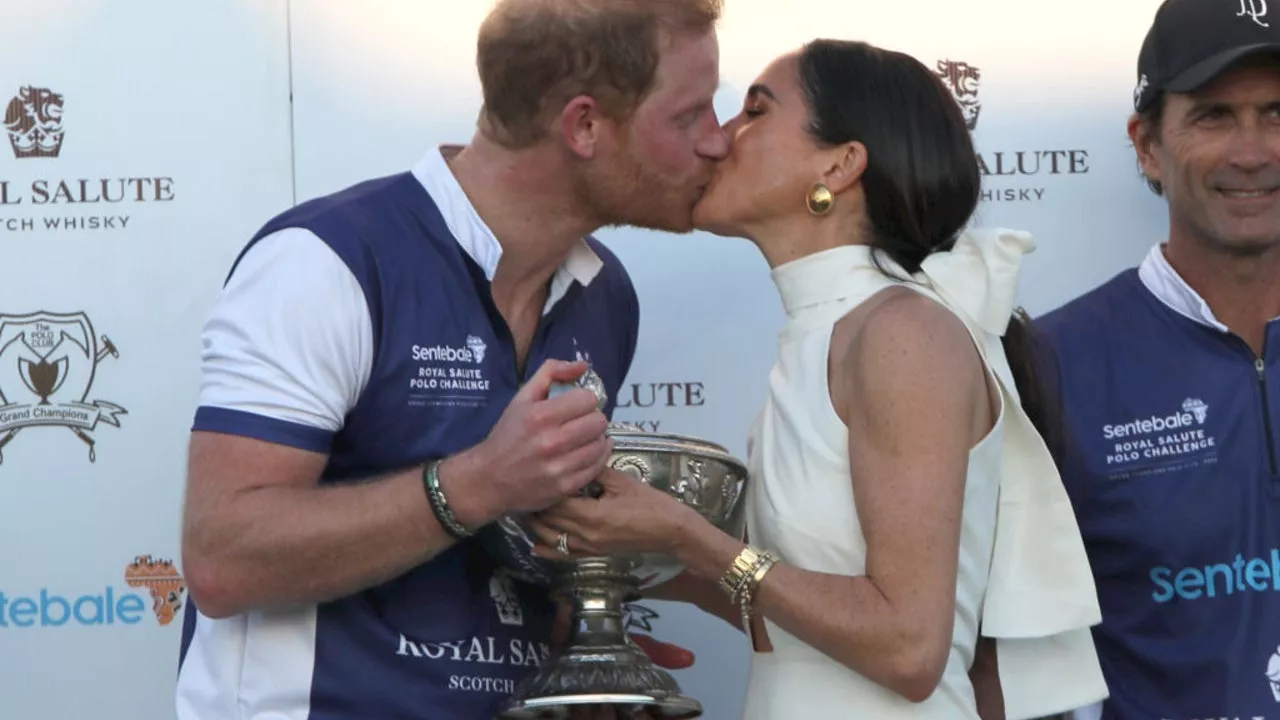 Prince Harry and Meghan Markle Share a Kiss While Filming New Netflix Series With Serena Williams