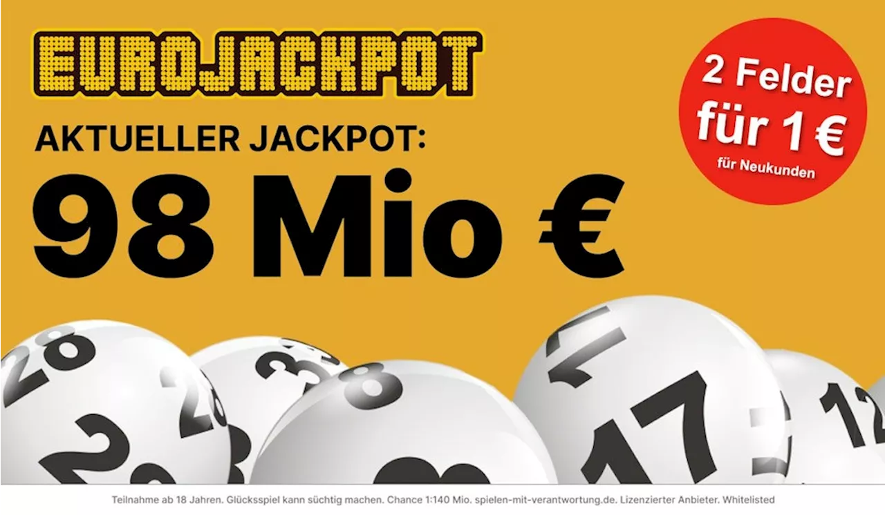 Spar Angebot für Eurojackpot mit 78% Rabatt: Dienstag 98 Millionen im Jackpot