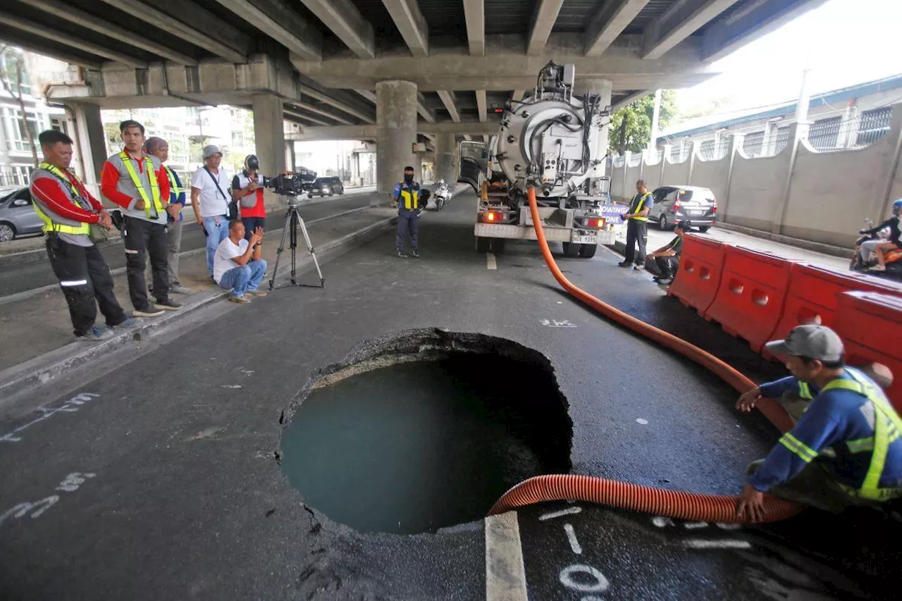 Skyway being checked if affected by Sales Road deep hole —MMDA