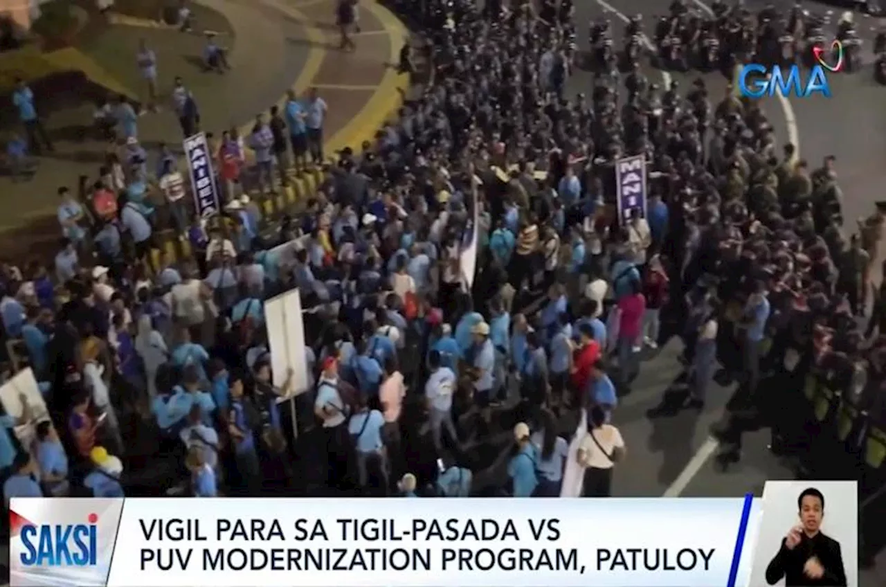 Transport groups hold vigil in Quezon City after strike