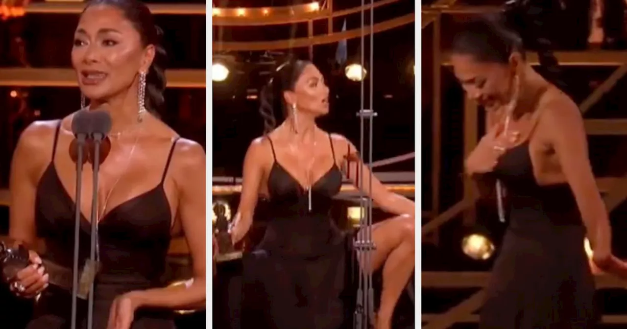 Nicole Scherzinger's Epic Oliviers Speech Included Tears, A Trip-Up And An Impressive Squat