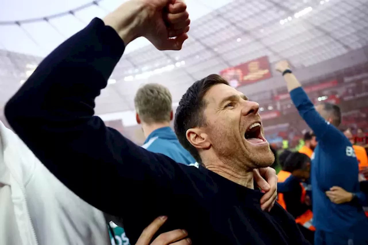 Xabi Alonso Celebrates Bayer Leverkusen's Bundesliga Title