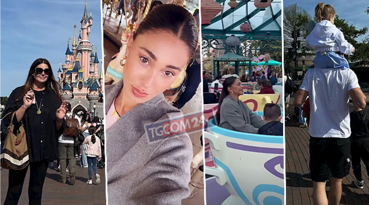 Belen Rodriguez a Parigi con i figli e tutta la famiglia