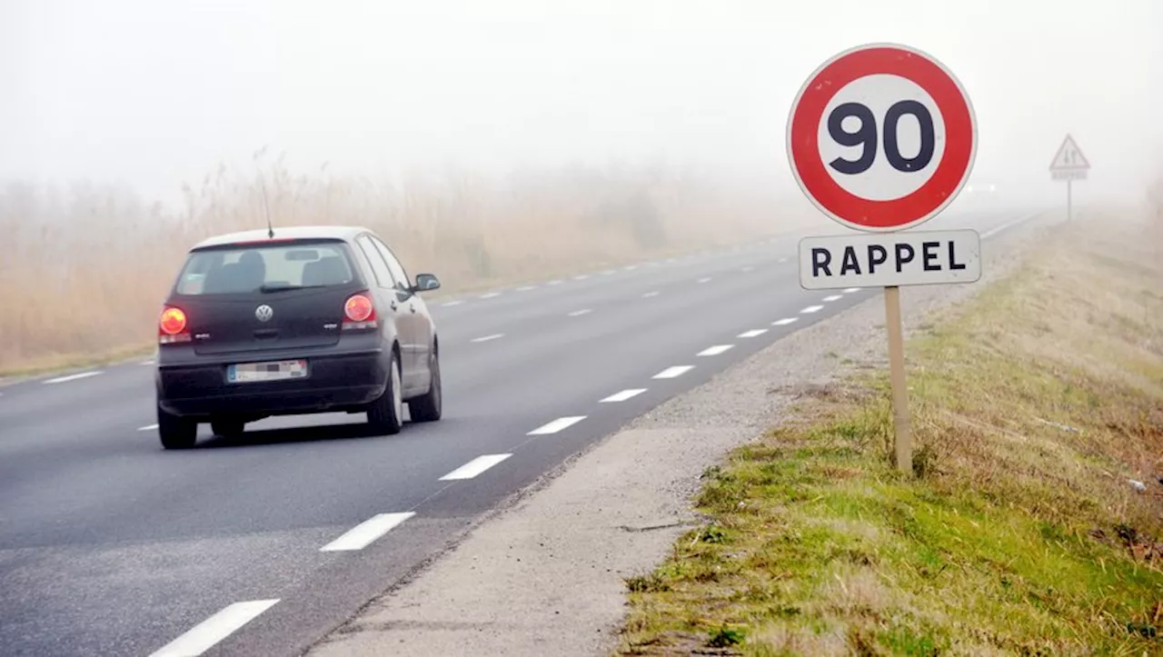 La vitesse maximale de 90 km/h autorisée sur certaines routes de l'Hérault