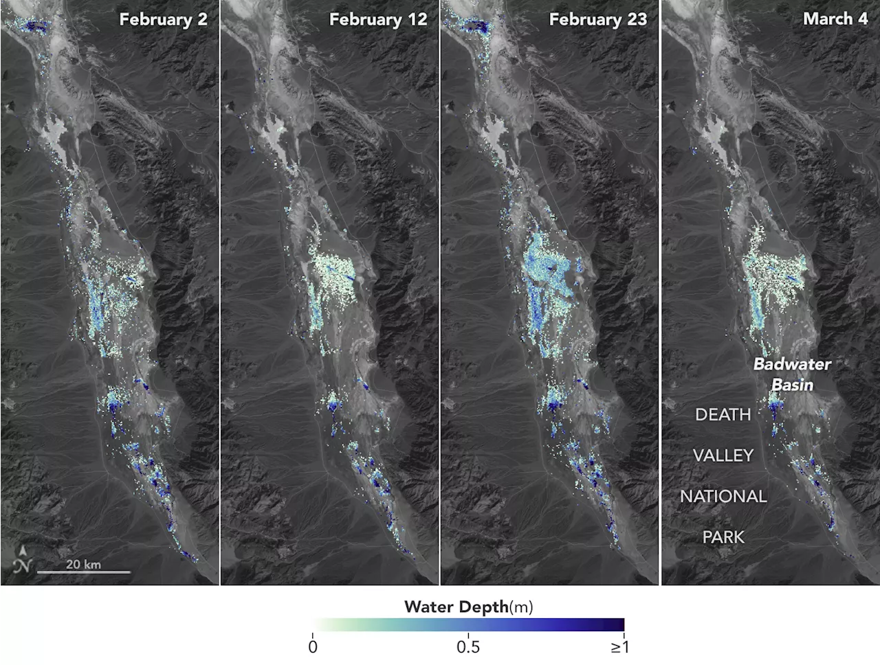 NASA Measures Water Depths in Death Valley's Temporary Lake