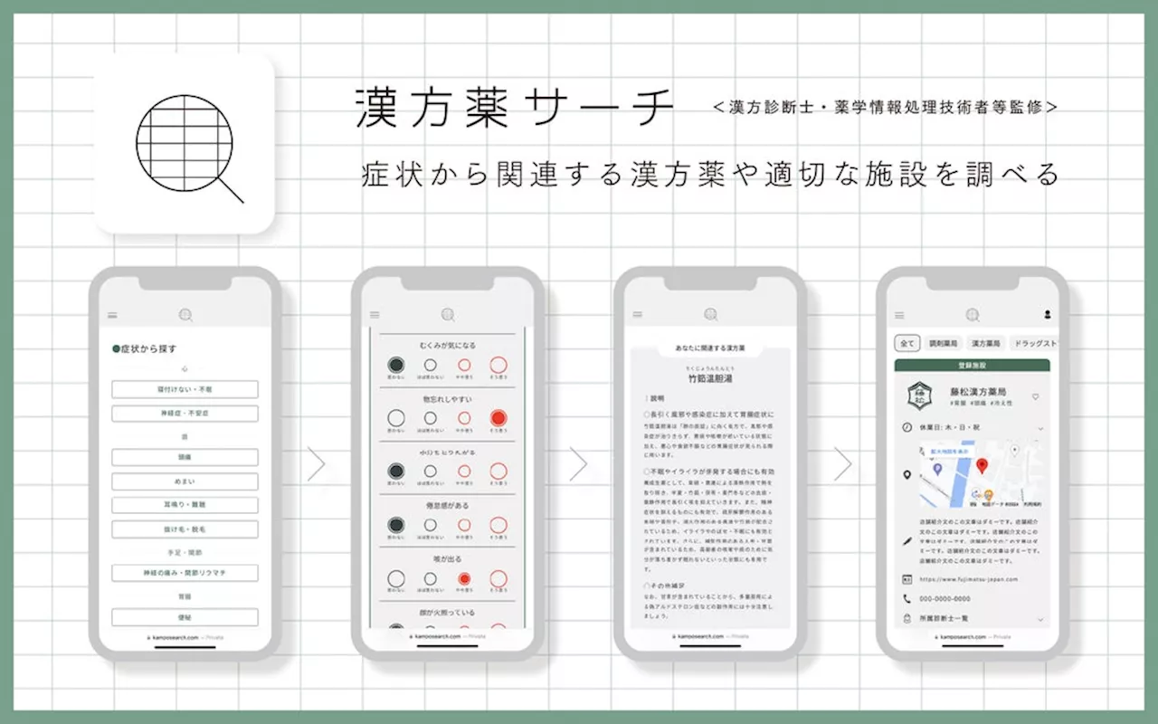 季節の変わり目などの体調不良に。症状から漢方薬と施設を探せる「漢方薬サーチ」開始！