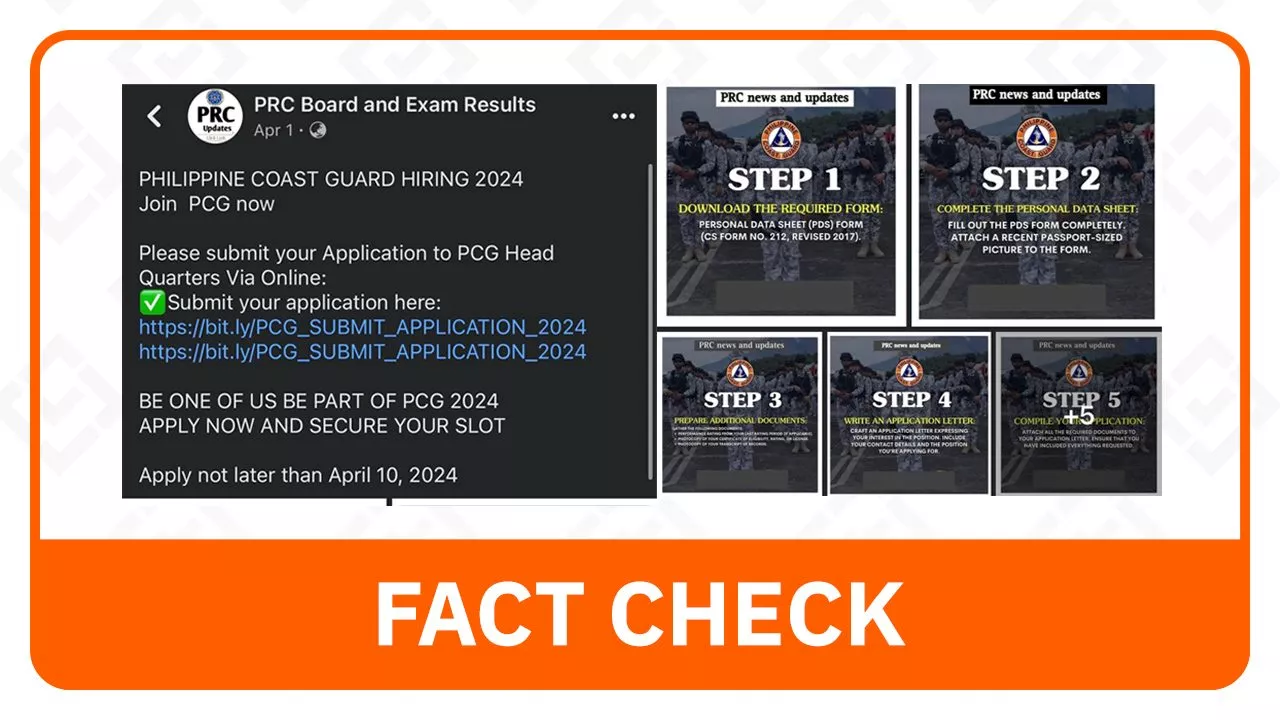 FACT CHECK: Job recruitment posts not from PH Coast Guard