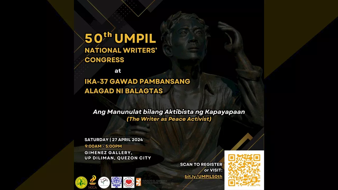 Unyon ng mga Manunulat sa Pilipinas to hold 50th National Writers’ Congress on April 27