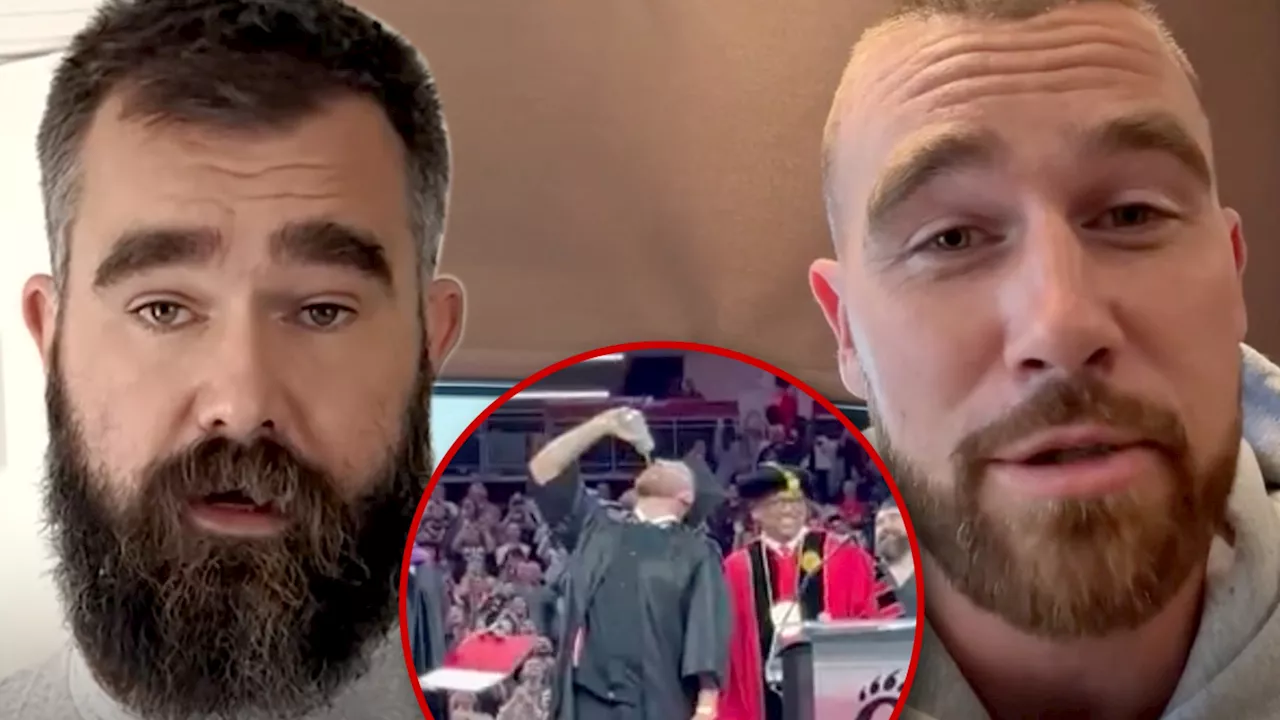 Jason Kelce Defends Brother Travis Kelce's Graduation Beer Chug