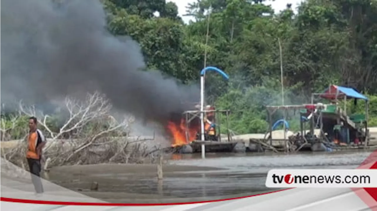 Heboh Garap Area Kuburan, Sejumlah Alat Tambang Emas Ilegal di Jambi Dibakar Massa