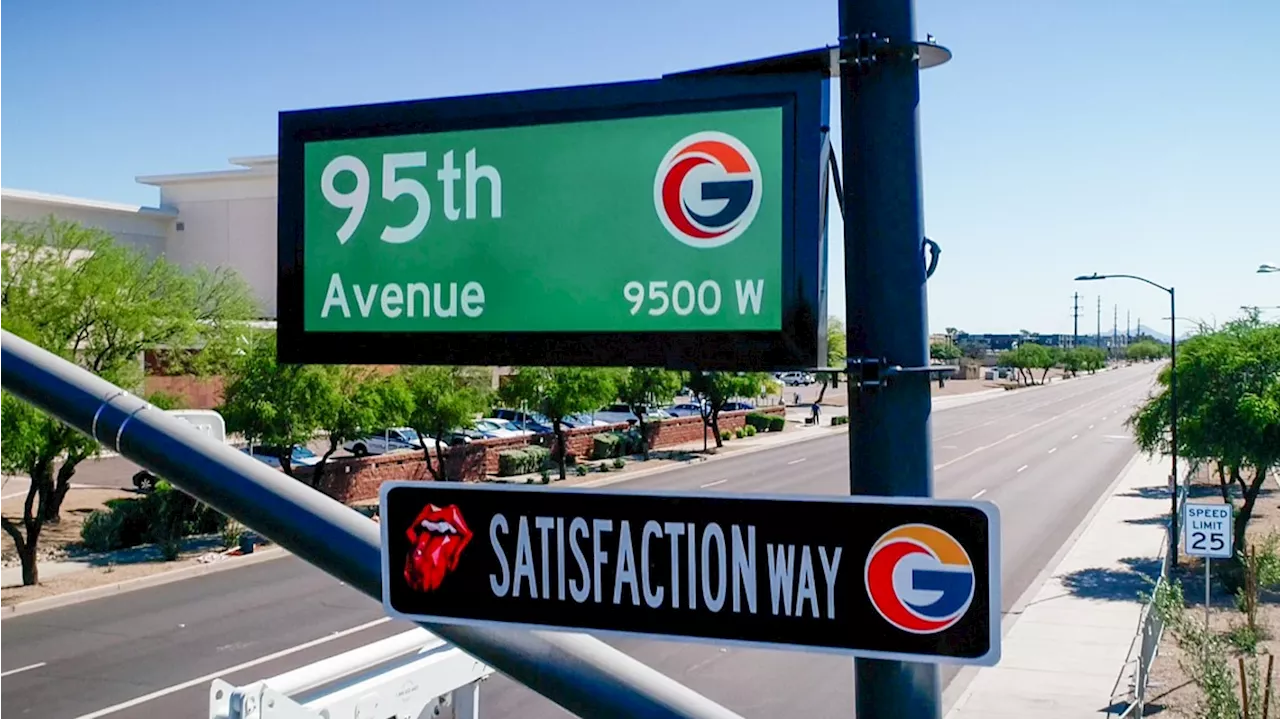 Rolling Stones honored with street sign ahead of concert in Glendale