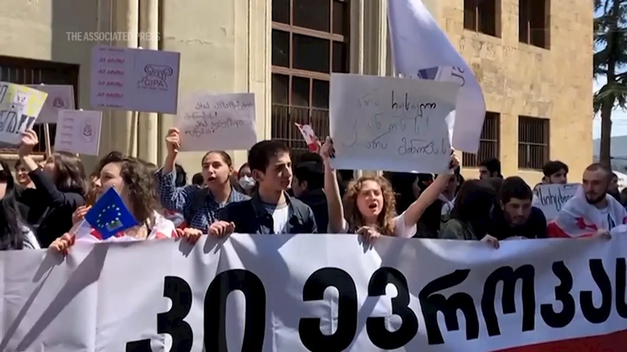 In Tiflis in Georgien gab es im Parlament eine Schlägerei