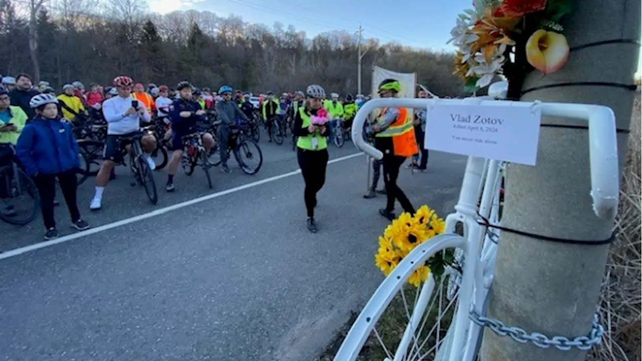 Toronto cyclist remembered with memorial ride, ghost bike installation