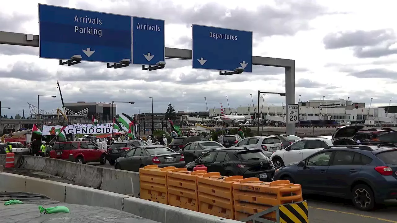 Pro-Palestine Demonstration Closes Seattle-Tacoma International Airport Expressway