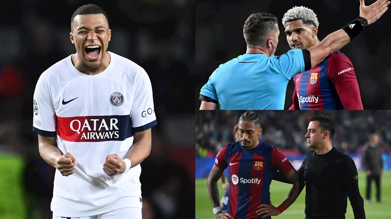  but Kylian Mbappe won't care! Winners and losers as PSG's star man caps Champions League comeback as Xavi loses his head after Ronald Araujo's deserved red card