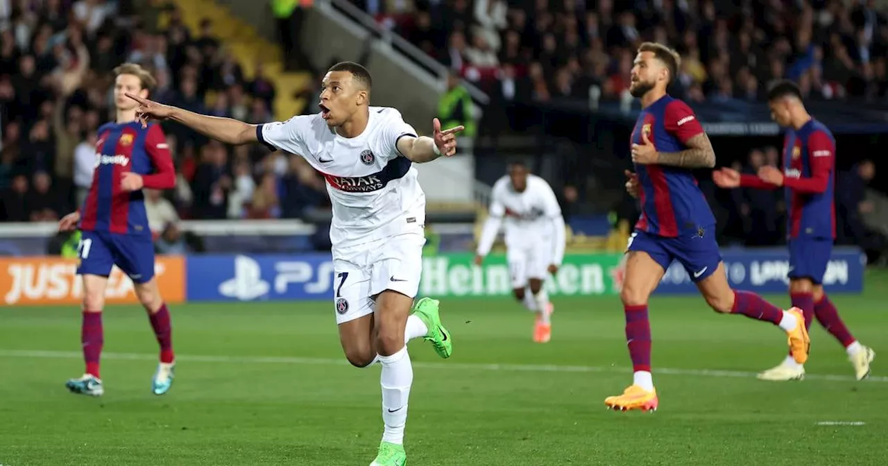 Barcelona implode as Mbappé double guides PSG into Champions League last four