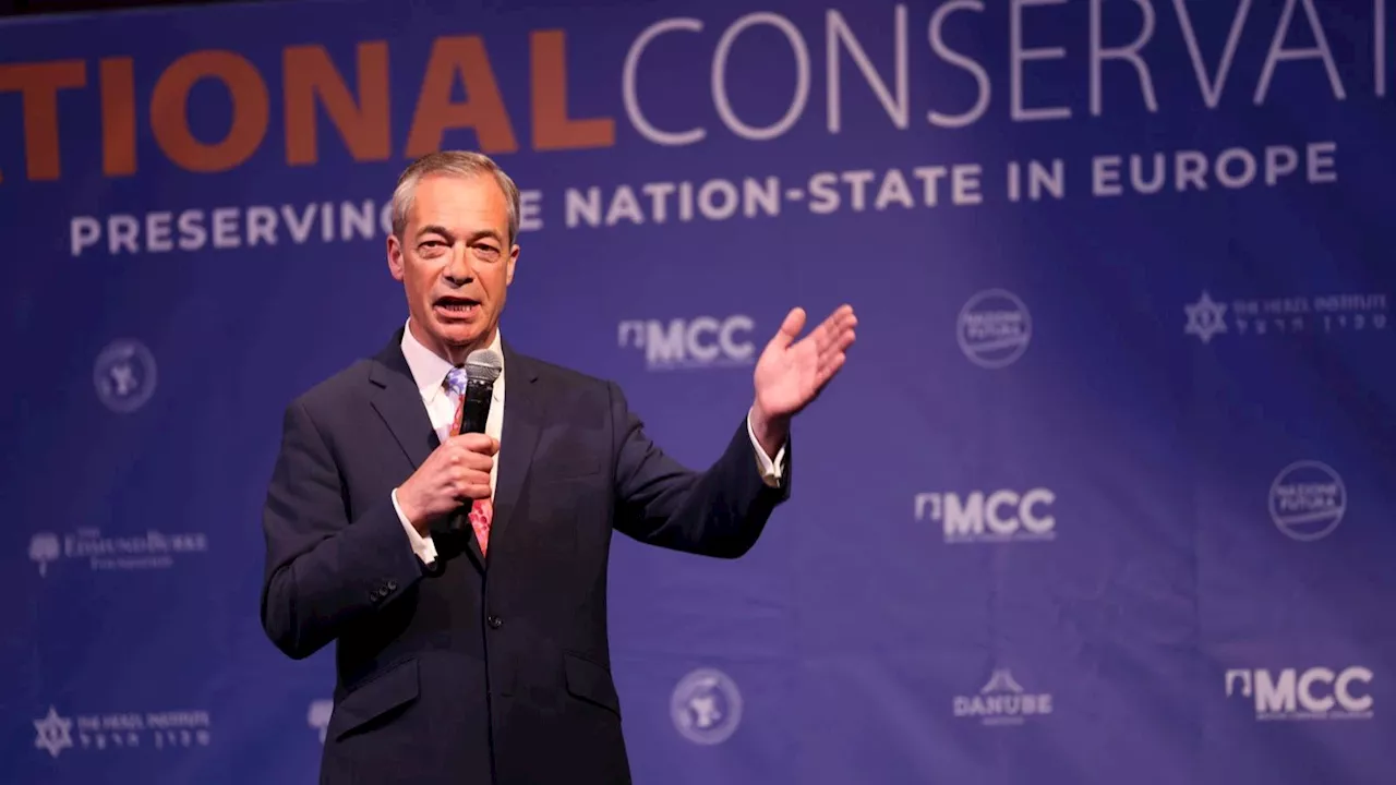 Brussels police move to shut down right-wing conference where Nigel Farage was speaking