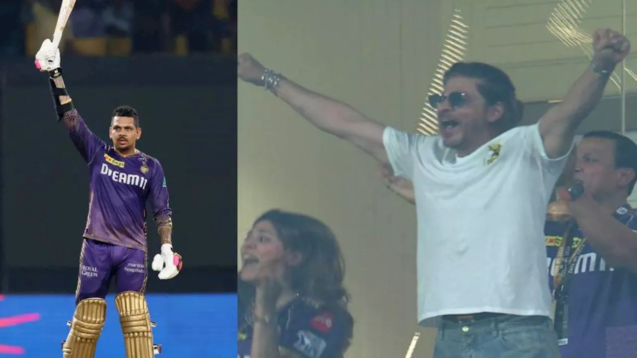 KKR vs RR: ईडन गार्डन्स में आया Sunil Narine का तूफान, ठोका आईपीएल में अपना पहला शतक; किंग खान भी हुए खुश