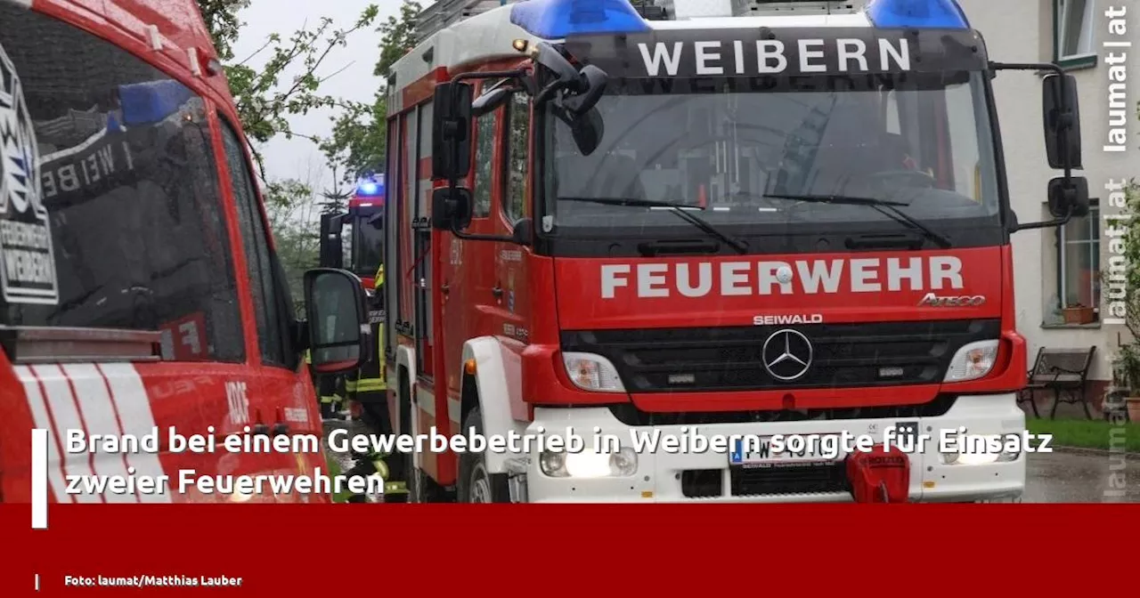 Brand bei einem Gewerbebetrieb in Weibern sorgte für Einsatz zweier Feuerwehren