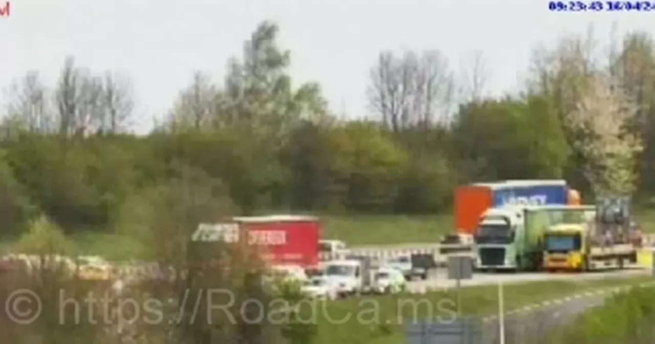 M1 live updates as vehicle flips near Leeds causing long delays