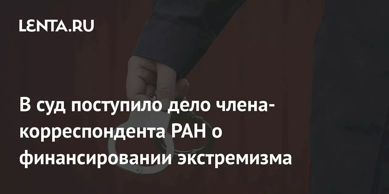 В суд поступило дело члена-корреспондента РАН о финансировании экстремизма