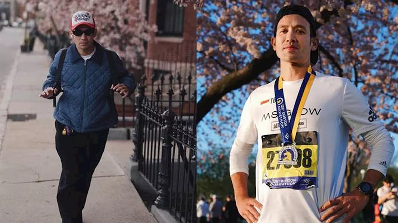 7 Potret Tarra Budiman Ikut Boston Marathon, Cuma Lebaran Sehari di Indonesia