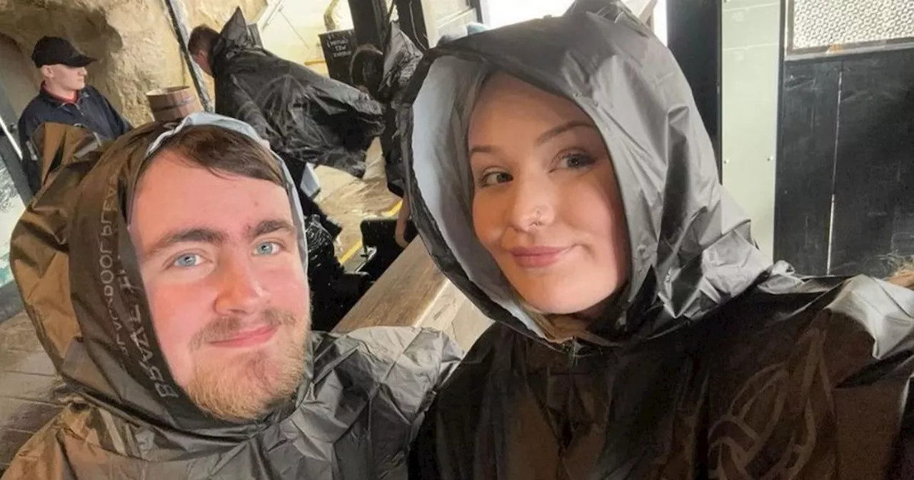 Luke Littler and girlfriend 'get soaked' on Pleasure Beach water ride