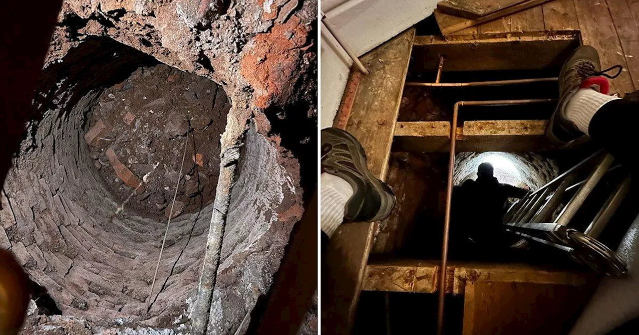 Couple find secret 10ft well hidden beneath their living room floor